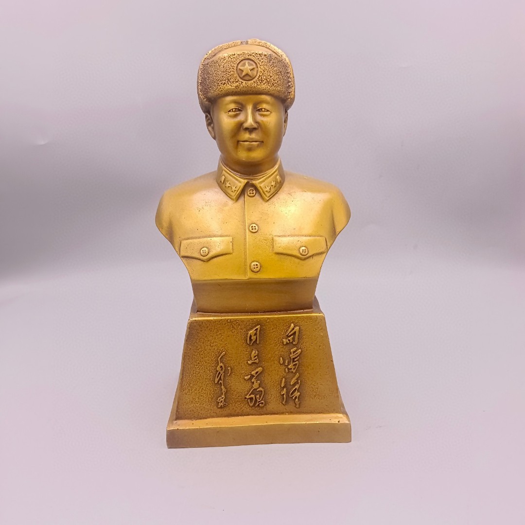 纯铜雷锋摆件同志人物铜像铜器雕塑工艺品居家装饰礼品半身像