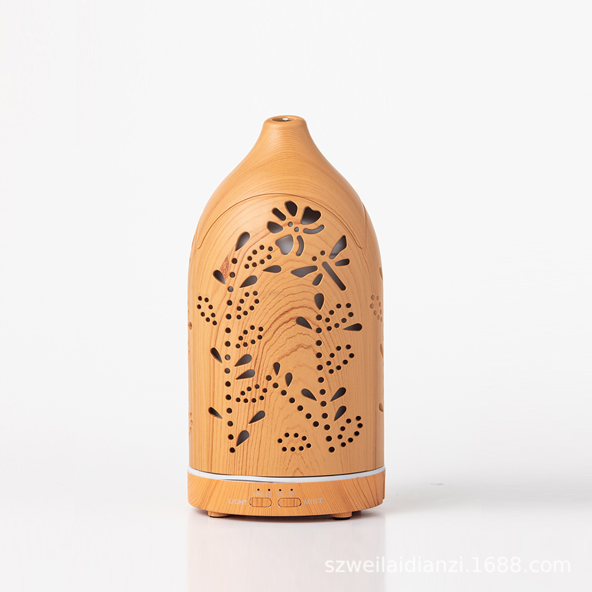 Rotating Aromatherapy Humidifier Wood Grain Household Hollow Vase Atomizer Factory Direct Sales Name: Love Flower 127