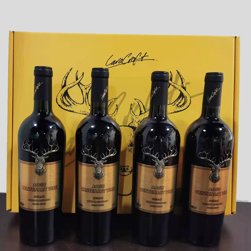 澳洲进口红酒南澳15.5度鹿王金属标干红葡萄酒重瓶礼盒装团购代发