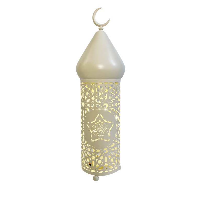 Cross-Border Led Storm Lantern Lantern Eid Festival Iron Lamp Decorative Crafts Decorative Ornaments