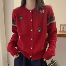 【悠悠专属】小房子提花~新款欧货减龄提花时尚针织衫开衫长袖246