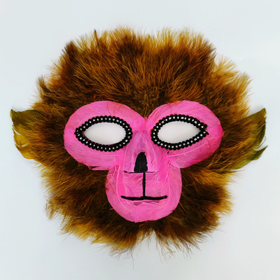 羽毛猴子面具齐天大圣猩猩头套西游记美猴王孙悟空动物面具万圣节