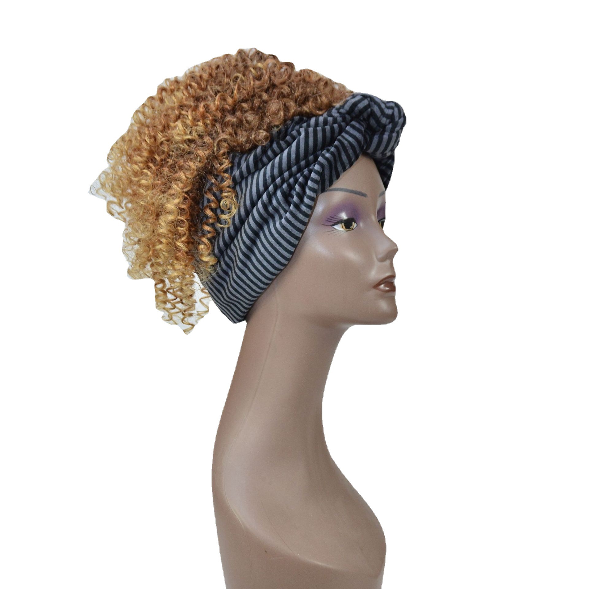 2021新款发带假发 爆炸头巾女蓬松卷发带头套