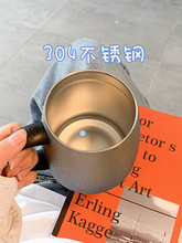 xyt不锈钢马克杯保温带盖办公室水杯男女高颜值早餐咖啡杯子喝水
