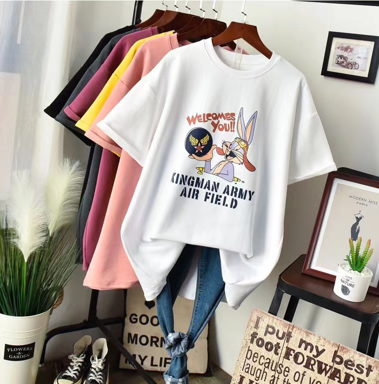 In Stock Women‘s One Yuan Tail Goods Wholesale Summer 9.9 Free Shipping One Piece Dropshipping Women‘s Short-Sleeved T-shirt Stall Supply