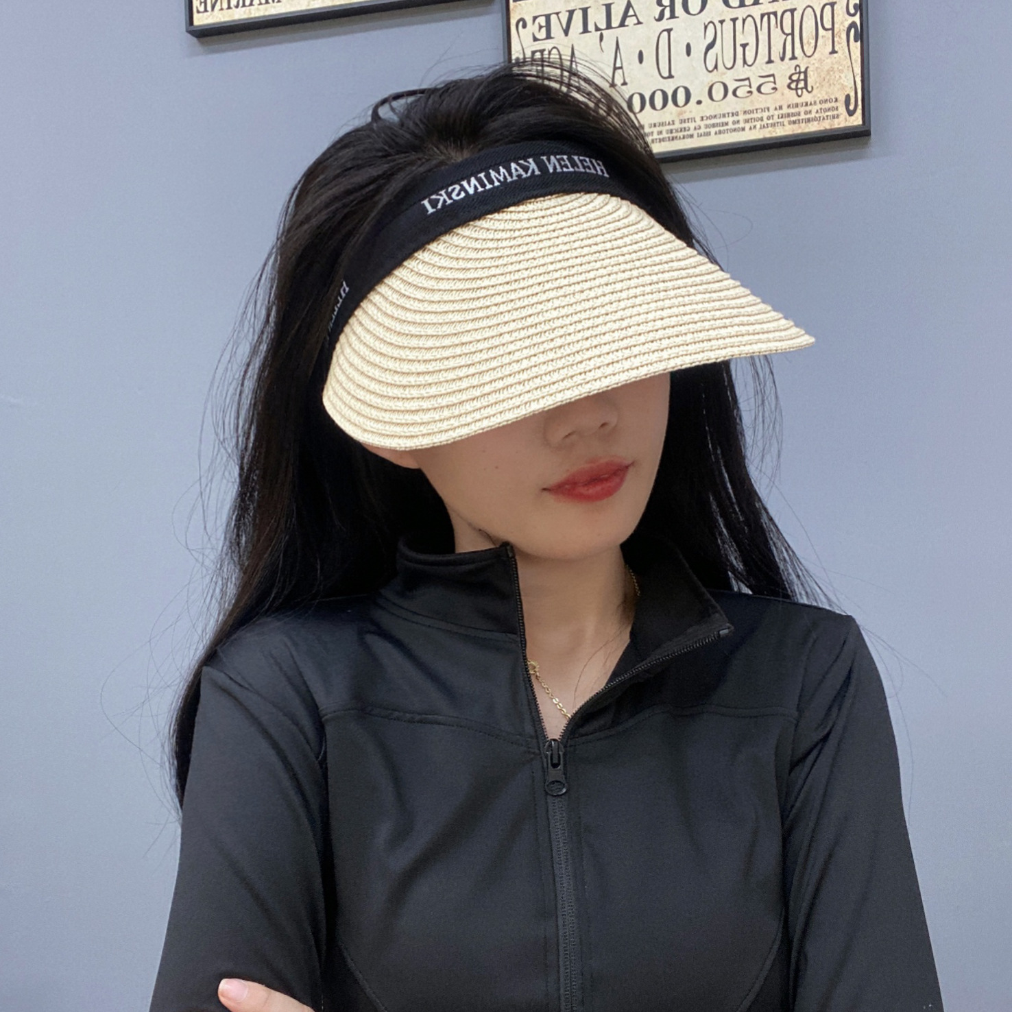 Summer Straw Women's Topless Hat UV-Proof Sun Hat Sun Hat Internet Celebrity All-Match Outdoor Headless Hat