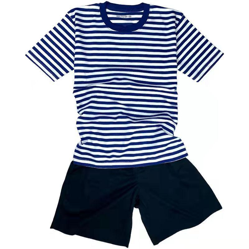 夏季海洋训练服套装海体能服海魂衫套装男女海军衫t恤亲子套装