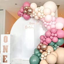 双层套球复古粉色鼠尾草绿色奶油桃腮红气球性别揭示女孩生日派对