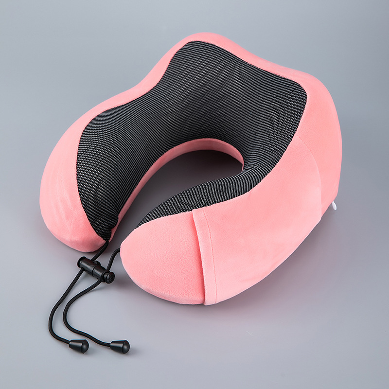 U-Shaped Double Peak Memory Foam Neck Pillow Nap Pillow Car Camping Neck Protection Magnetic Cloth Super Soft Double Stitching Skin-Friendly Fabric