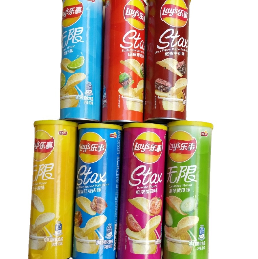 听装薯片104g罐装薯片原味青柠黄瓜多口味可选 易碎不退不赔