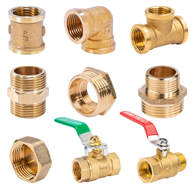 25对丝全铜接头内外丝三通弯头6分直接补芯自来水管管道配件