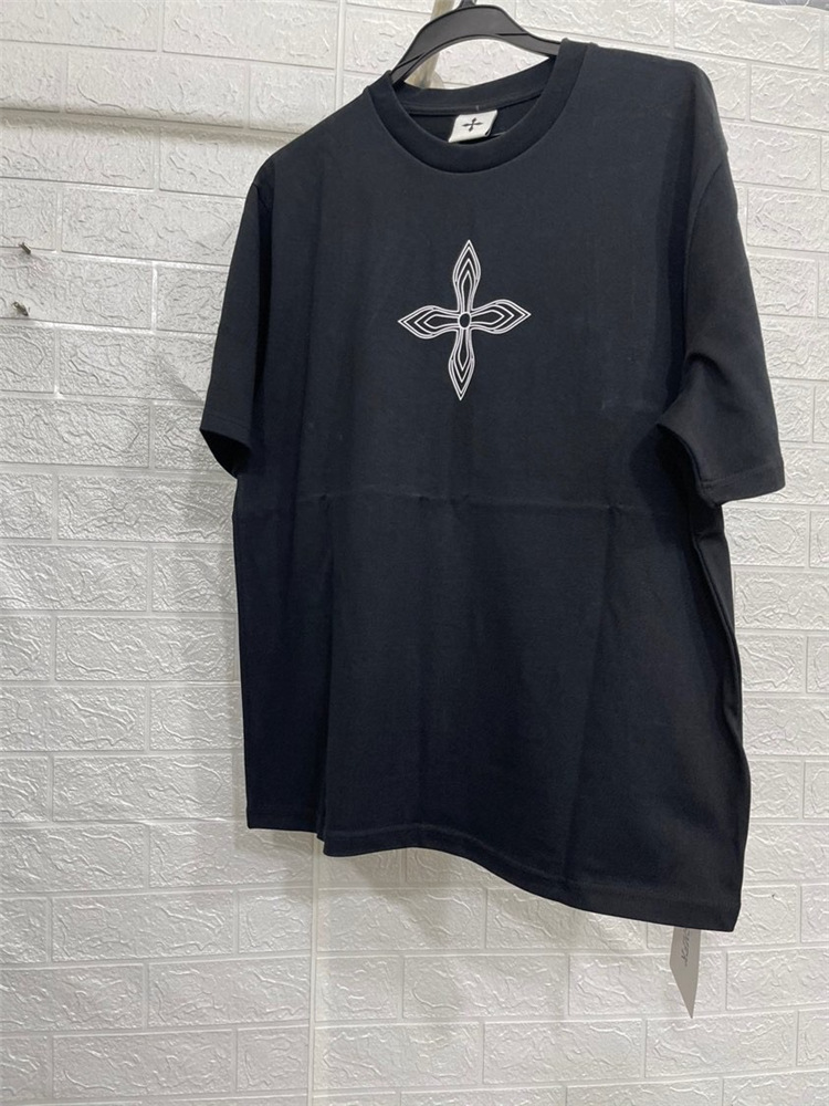 2022春夏新款潮牌smfk十字花印花明星同款宽松弹力纯棉短袖t恤