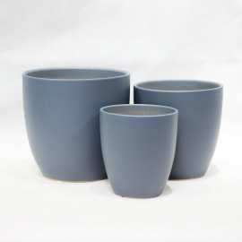 【厂家直销】批发轩盛套三陶瓷中大花盆 331哑光灰