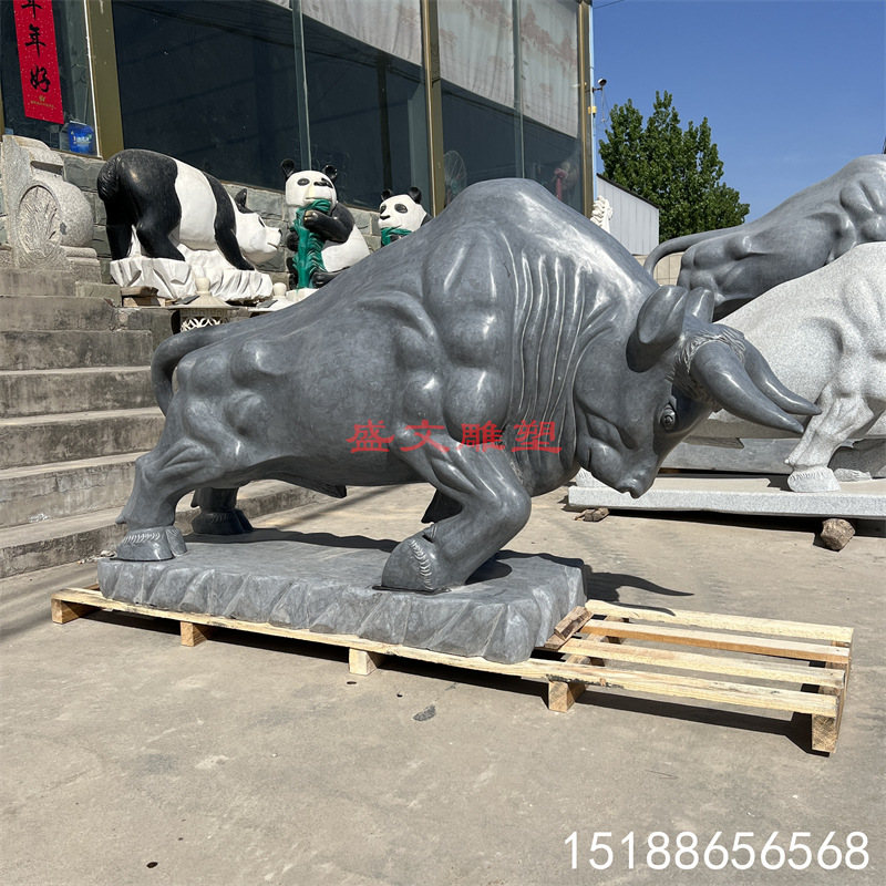 石牛石雕牛摆件石头石材雕刻石水牛石刻卧牛工艺品十二生肖青石牛