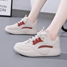 新款四季女鞋2023韩版时尚系带中筒小白鞋女学生休闲透气运动鞋