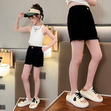 女童短裤夏季儿童2023新款洋气韩版白色牛仔裤外穿童装中大童裤子