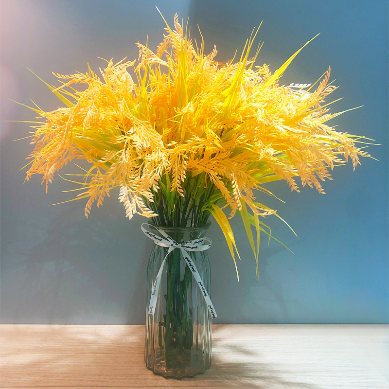 仿真植物水稻田园风长五叉花束假花仿真麦穗稻谷室内外农作物摆设