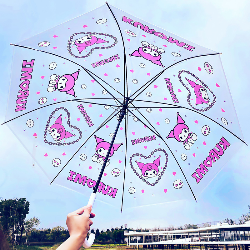 small fresh frosted long handle umbrella transparent umbrella internet celebrity ins adult student advertising umbrella wholesale in large quantities