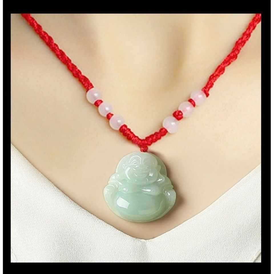 天然a货翡翠玉笑佛项链吊坠小佛公保平安招财挂件-阿里巴巴
