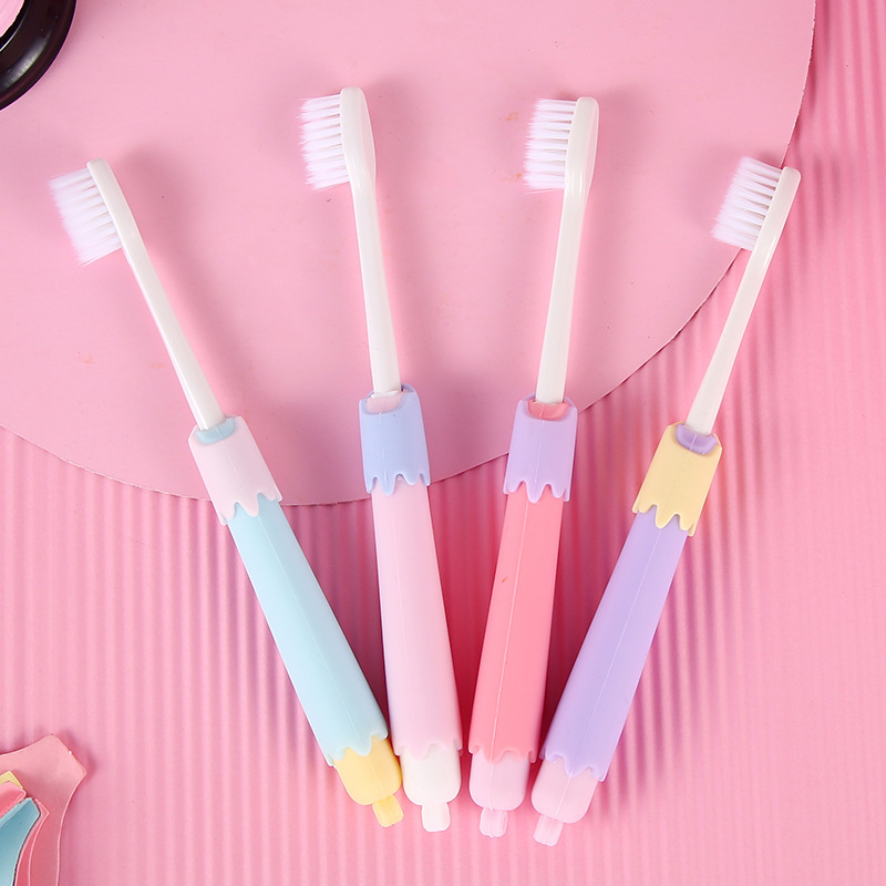 Cartoon Ice Cream Toothbrush Soft-Bristle Toothbrush Cute Girl Heart Toothbrush Lint-Set of Four