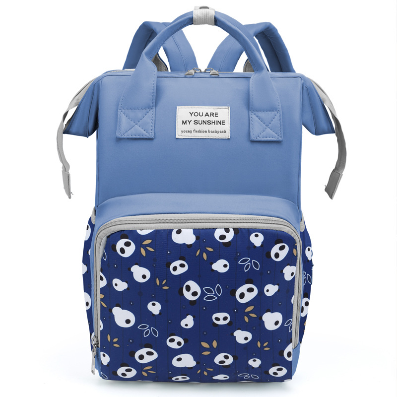 New Fashion Printed Mummy Bag Multi-Functional Dry Wet Separation Backpack Wholesale Large Capacity out Baby Diaper Bag