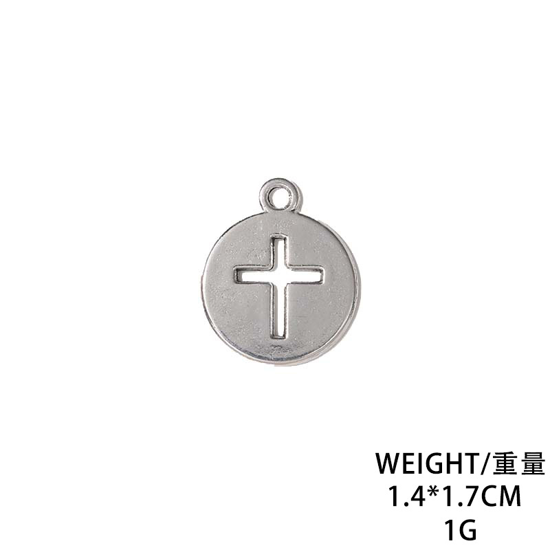 Cross-Border New DIY Ornament Accessories Hollow Three-Dimensional Cross Necklace Bracelet Pendant Jewelry Ornament Material Wholesale