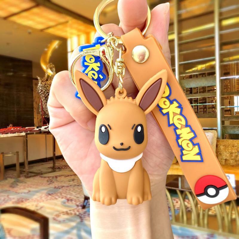 New Pokemon Day Man Cartoon Key Button Cute Pikachu Toy Bag Package Pendant Car Key Chain Wholesale