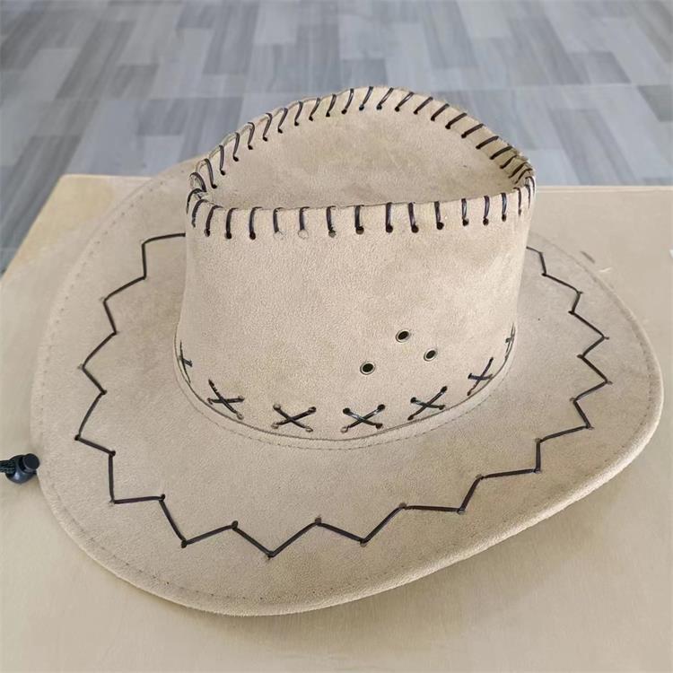 New Fashion Chicken Skin Deerskin Knight Western Cowboy Hat Camouflage Cloth Hat Travel Sun Hat Wholesale Straw Hat