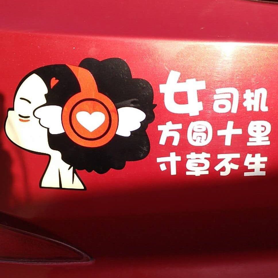 新手贴纸女司机驾驶车贴女魔头磨合期头一年创意个性警示实习标志