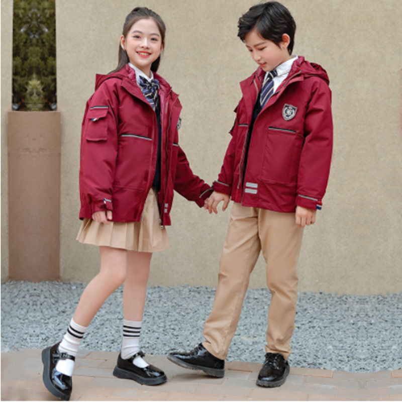 小学生校服班服冬装冲锋衣可拆卸羽绒内胆儿童加厚羽绒服