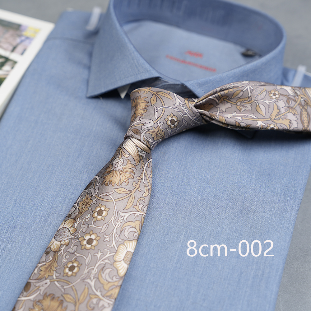 Men's Wide Version 8cm Printed Hand Tie Floral European and American Leisure Retro Trendy Factory Direct Supply in Stock