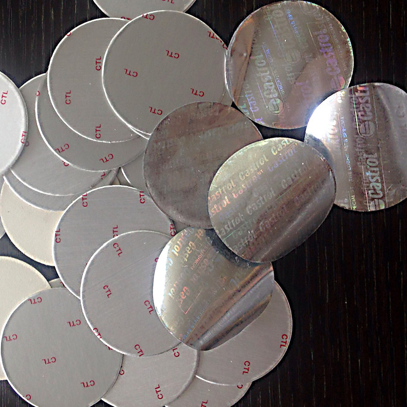 pe防冻液机油瓶封口铝箔膜 易撕电磁感应铝箔膜 防漏pet瓶