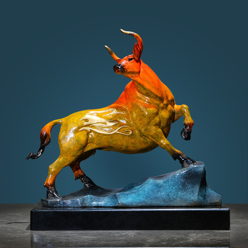 铜艺坊运势如虹全铜牛摆件牛转乾坤家居牛年的吉祥物装饰工艺品