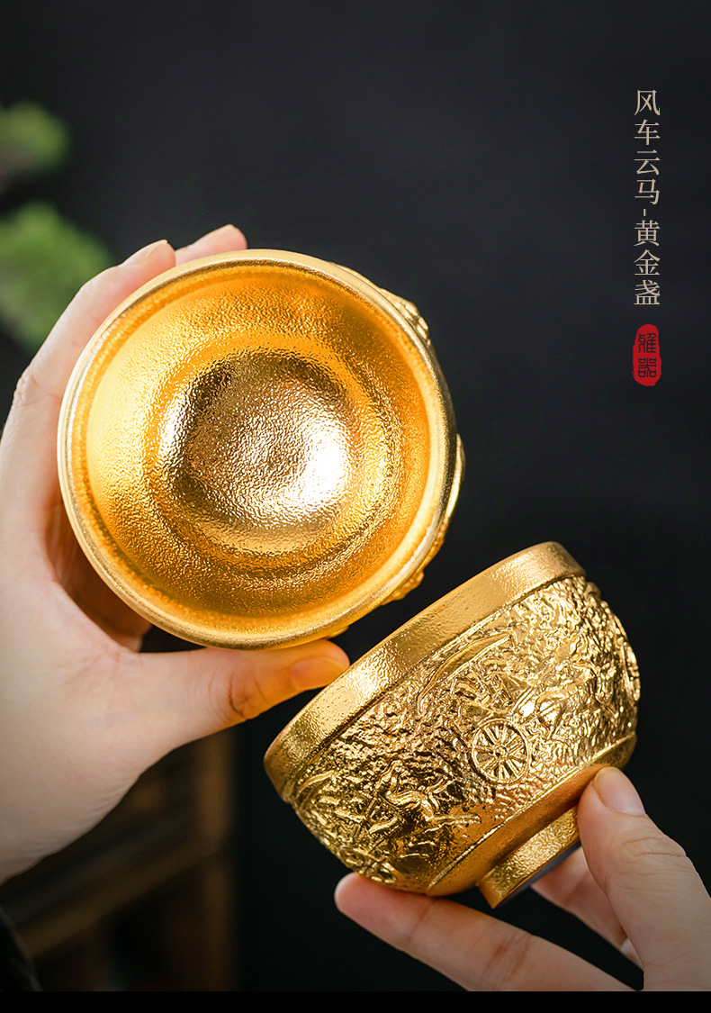 黄金盏,凤凰来仪 黄金盏,风车云马 黄金盏,江山如画 黄金盏材质陶瓷