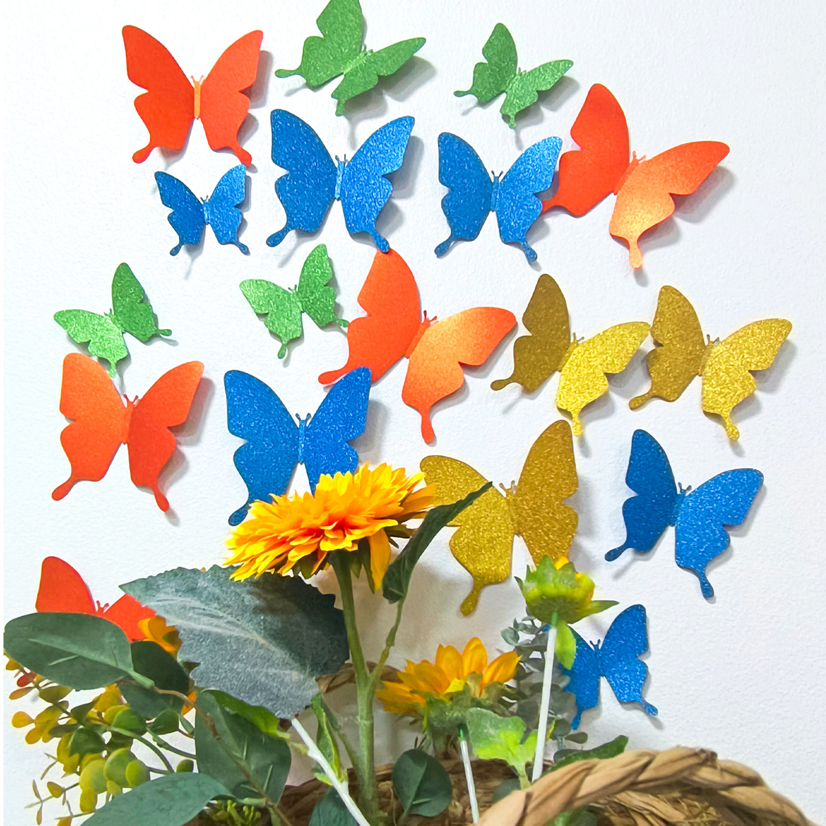 新款3d立体蝴蝶贴卧室客厅儿童房房间背景墙装饰蝴蝶墙贴厂家批发