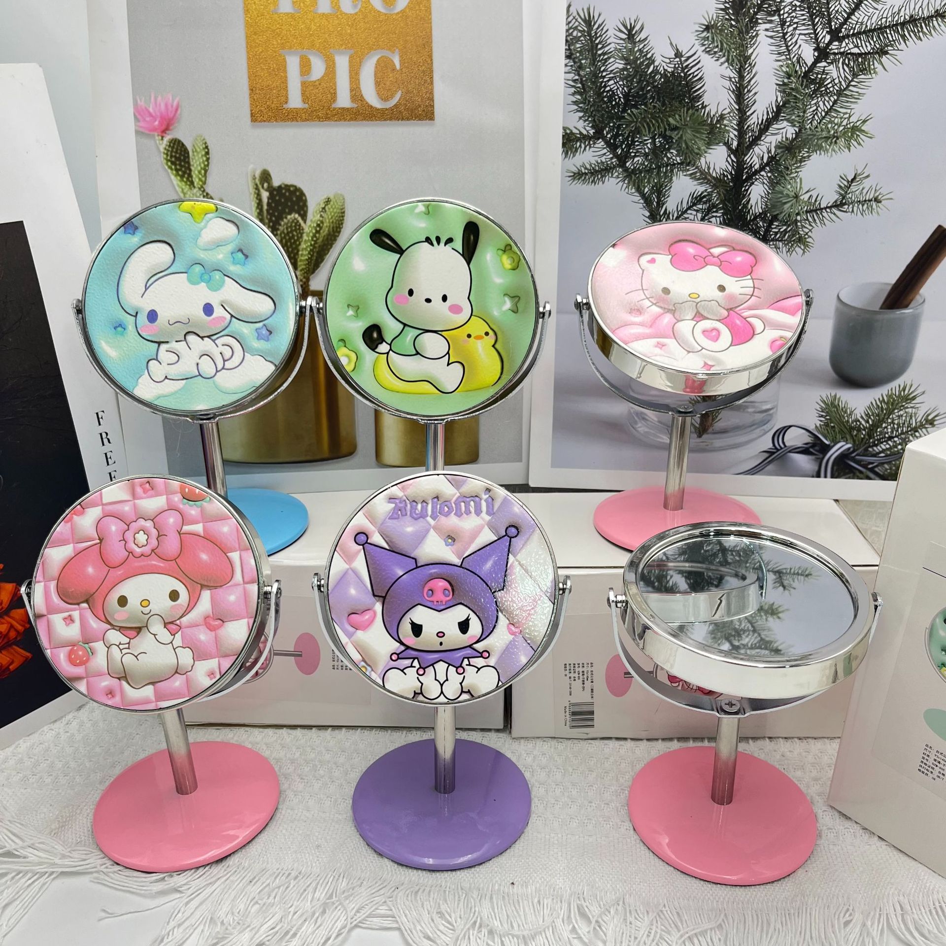 Sanrio 3d Expansion Princess Mirror Clow M Kt Cat Melody Cinnamoroll Babycinnamoroll Pc Dog Desktop Makeup Mirror