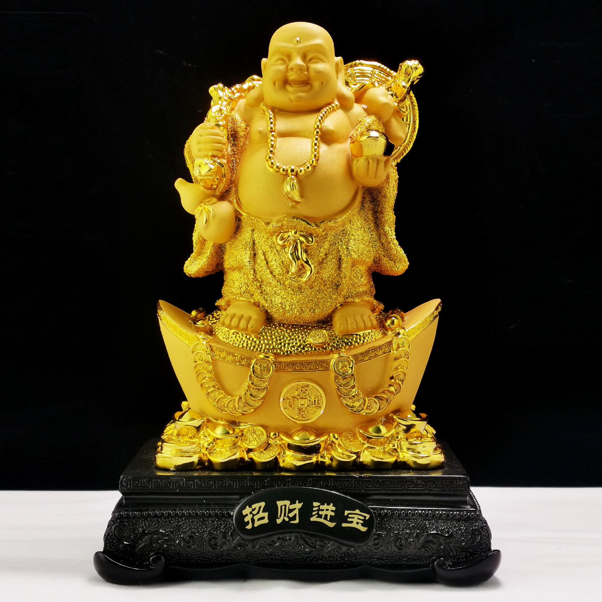 迪万思沙金招财进宝元宝弥勒佛摆件工艺品家居店铺送开业礼品批发