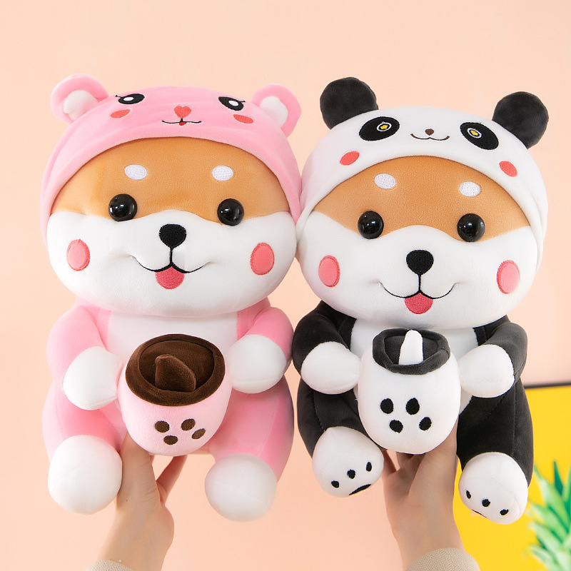 Creative Transformation Milk Tea Shiba Inu Doll Plush Toys Cute Doll Ragdoll Pillow Birthday Gift Female Wholesale