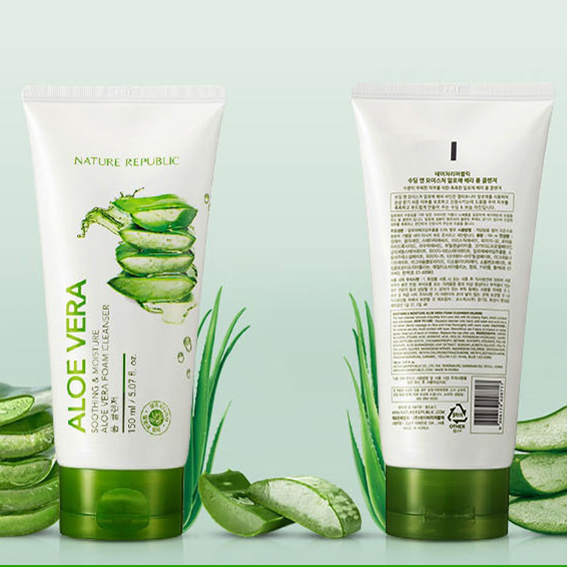 韩国进口自然nature纳益其尔芦荟舒缓保湿泡沫洁面乳洗面奶150ml
