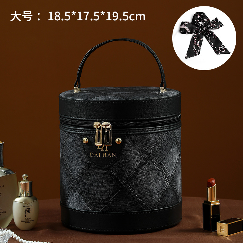 New Portable Bucket Bag Cosmetic Case Large Capacity Hand Gift Cosmetic Bag Multi-Functional Waterproof Suitcase Wholesale