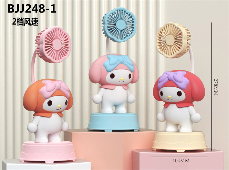 Foreign Trade Cross-Border Sanrio Clow M Doll Ornaments 2-Speed Fan Big Ear Dog Retractable Desktop Table Fans Batch