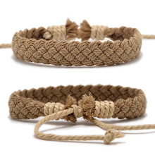 Handmade Vintage Cotton Rope Charm Bracelet for Women Men Br
