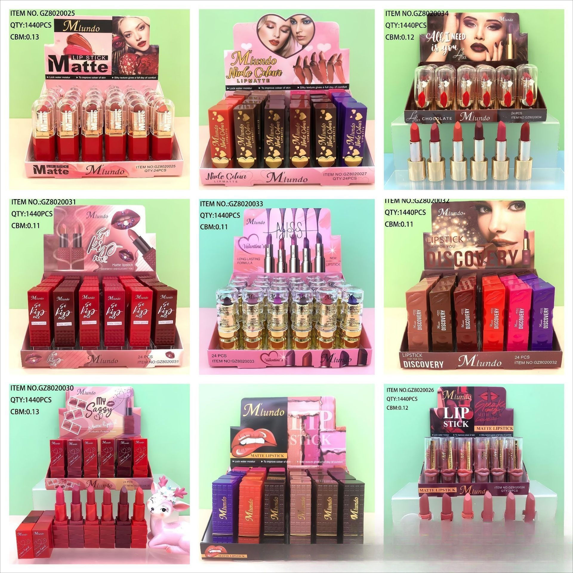 Mlundo丝绒雾面哑光口红持久防水保湿不易脱色不沾杯口红化妆品