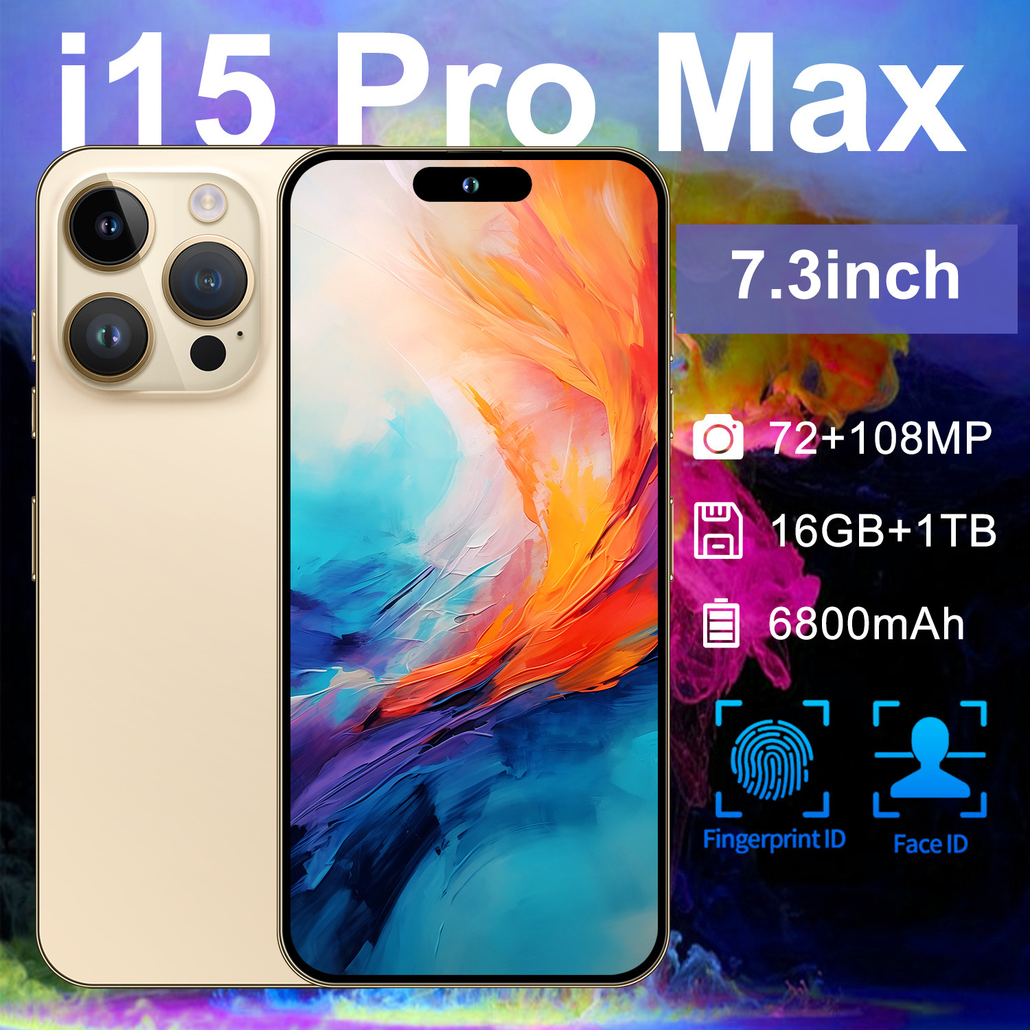 新款2024跨境手机I15 PRO MAX安卓8.1便宜热销一体机2G+16G灵动岛