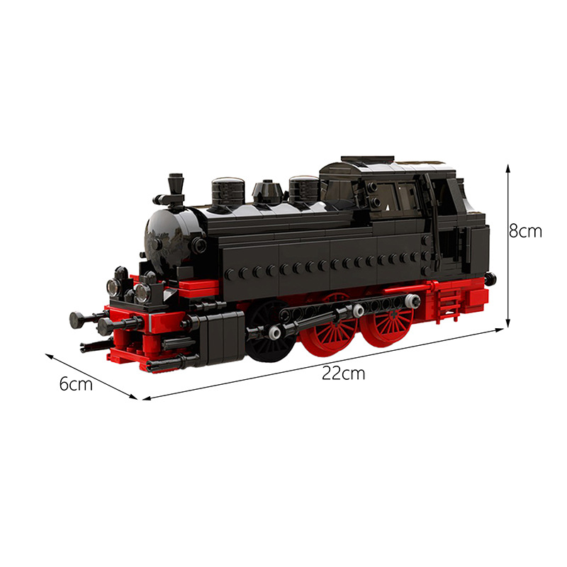 buildmoc moc-72693套装80年代蒸汽机积木火车 兼容乐高拼搭玩具