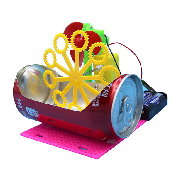 自制泡泡机科技小制作小学生手工发明易拉罐材料科学实验吹泡泡