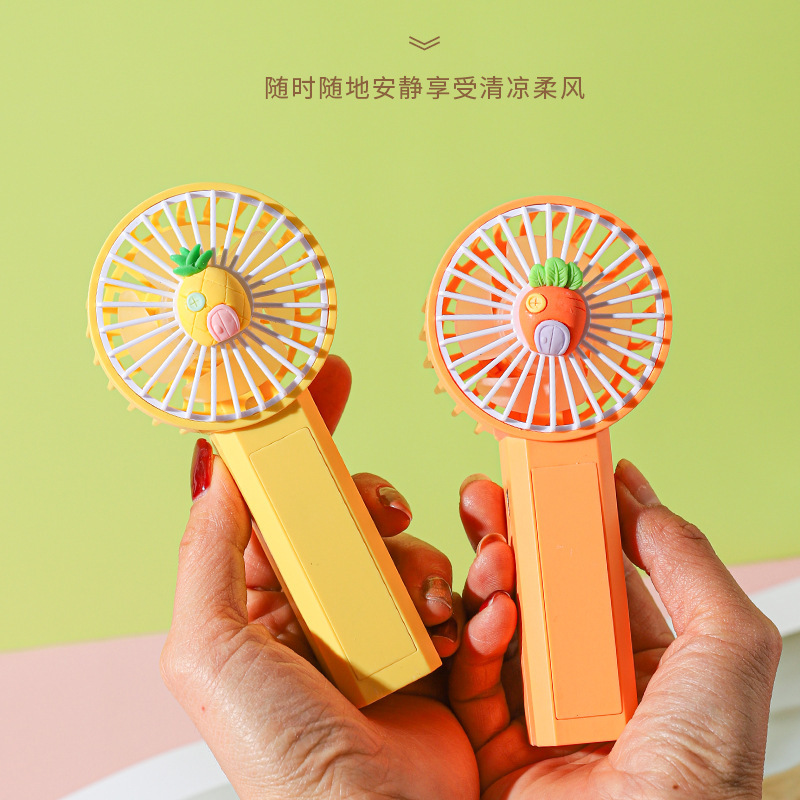 2024 New Cartoon Candy Fruit Vegetable Mini Usb Charging Light Little Fan Gift Wholesale Printed Logo