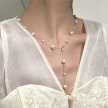 抖音同款珍珠项链锁骨链淑女气质可做手链多用小清新甜美仙女饰品