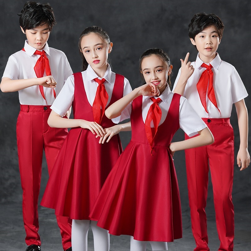 少年中国说演出服红领巾六一儿童节表演服爱国红歌大合唱朗诵男跨