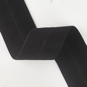 4cm罗纹包边带 黑色弹力对折松紧带 内衣下摆羽绒服袖口包边条